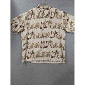 Kahala John Severson Shirt Mens XL Hawaiian Tiki Rayon Linen Aloha Camp Casual